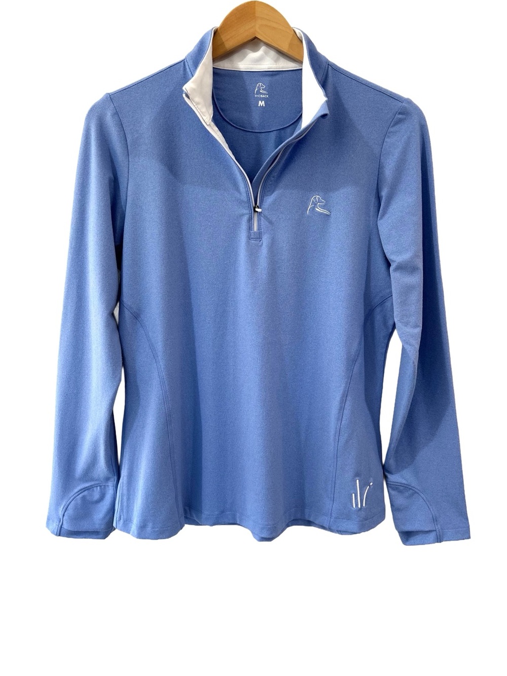 Rhoback women’s Performance Q-Zip Pullover quarter zip M blue heather *branded
